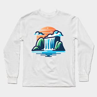 The cool vibrations of a beautiful waterfall Long Sleeve T-Shirt